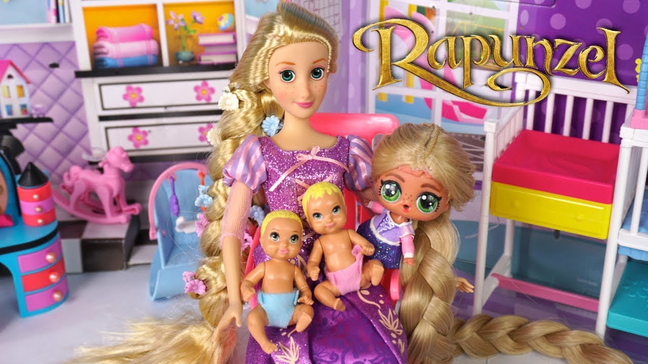 Barbie Doll LOL Rapunzel Family Has Baby Twins! Supermarket Shopping