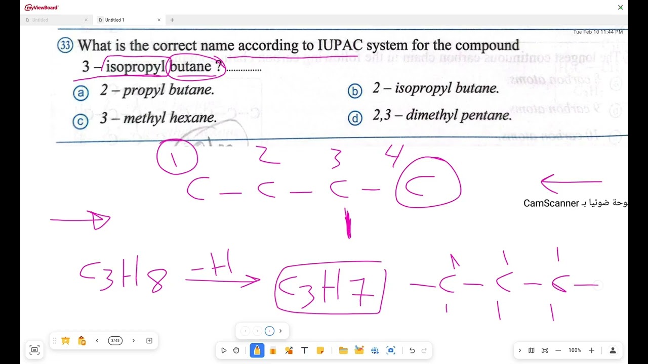 Chemistry 3rd grade Solving lesson  1,2 ch5 organic 