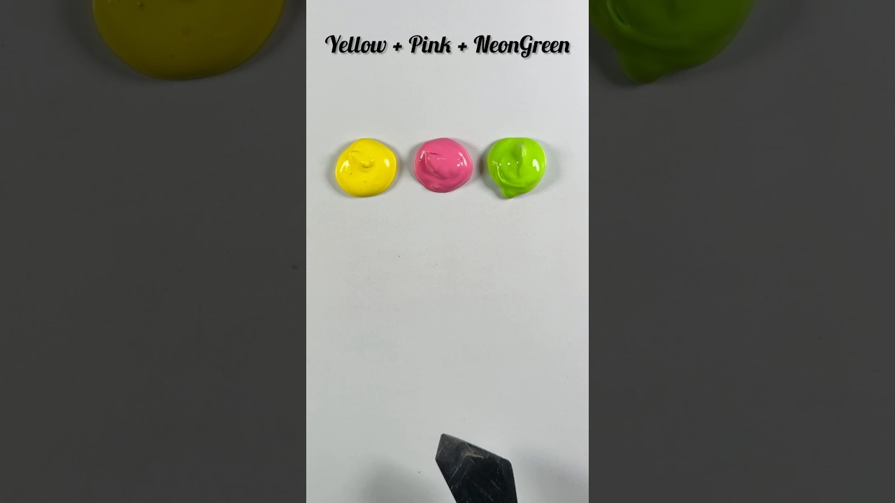 Pastel Meets Neon yellow, Pink, Neon Green #colormixing #satisfying