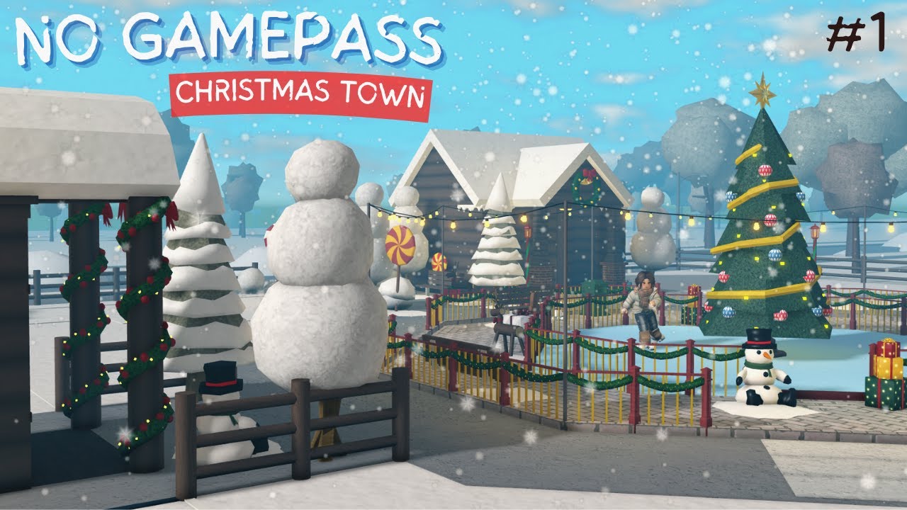 BLOXBURG: NO GAMEPASS🎄CHRISTMAS TOWN 2025| Part 1: Ice Skate & Rental, Toilets, Town Layout | ROBLOX