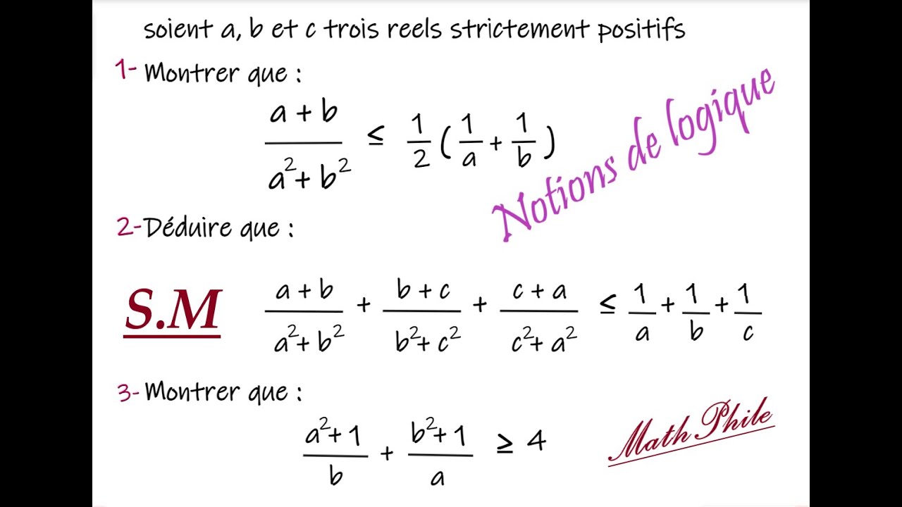 Math 1ère A  BAC S.M  ( notions de logique)