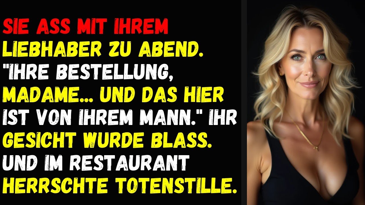 Sie aß mit ihrem Liebhaber zu Abend. 