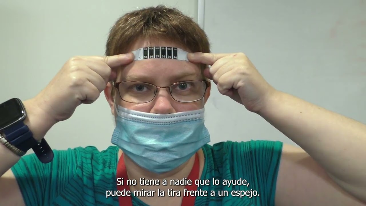 Cómo usar un termómetro de tira en la frente