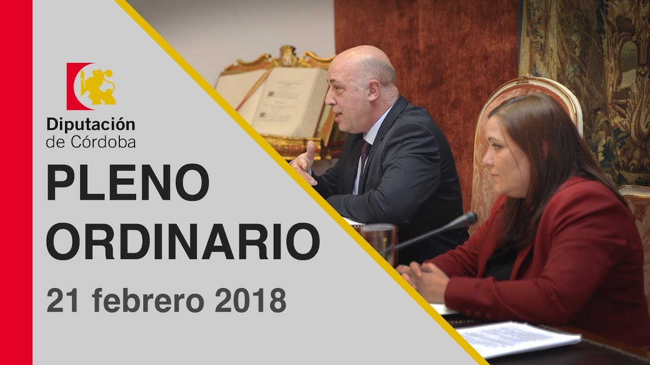 Pleno ordinario de la Diputación de Córdoba | 21 febrero 2018