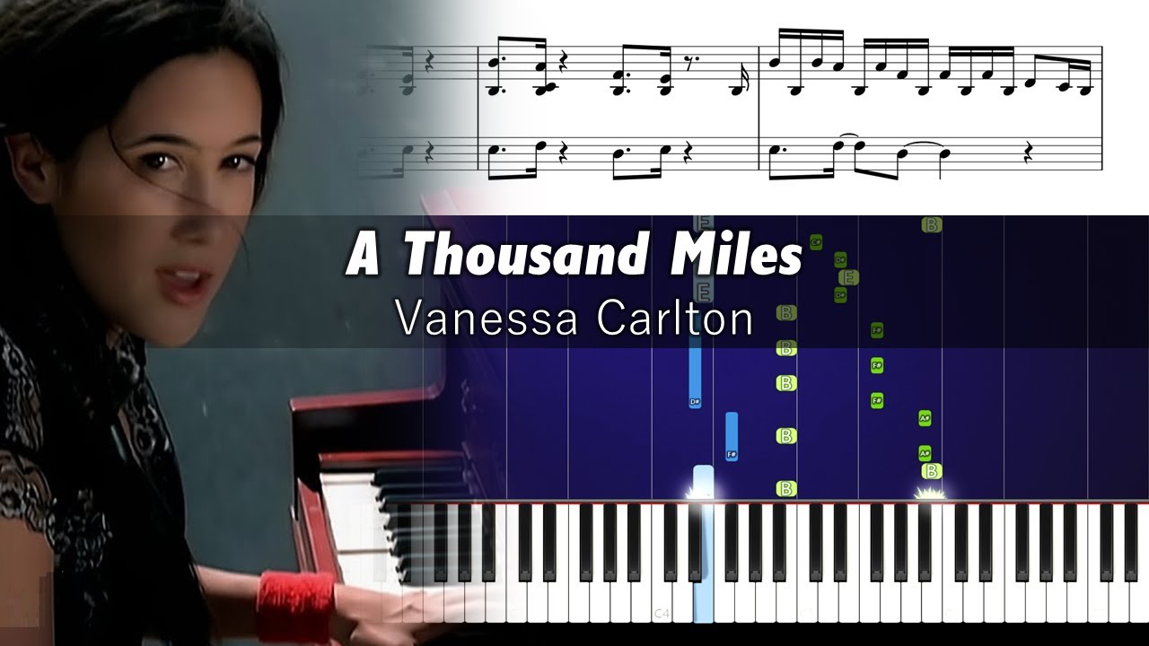 Vanessa Carlton - A Thousand Miles - Accurate Piano Tutorial with Sheet Music