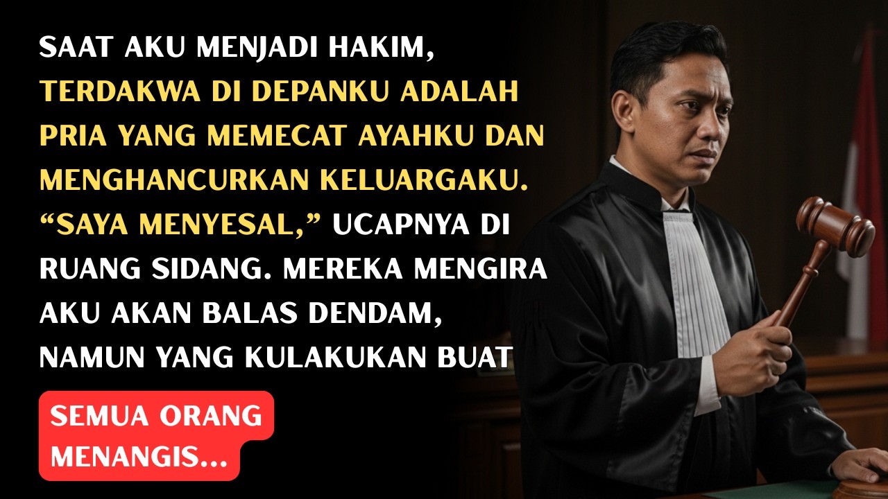 HAKIM MUDA INI BUAT SEISI RUANG MENANGIS, ORANG YG HANCURKAN KELUARGANYA KINI BERLUTUT DI KAKINYA...