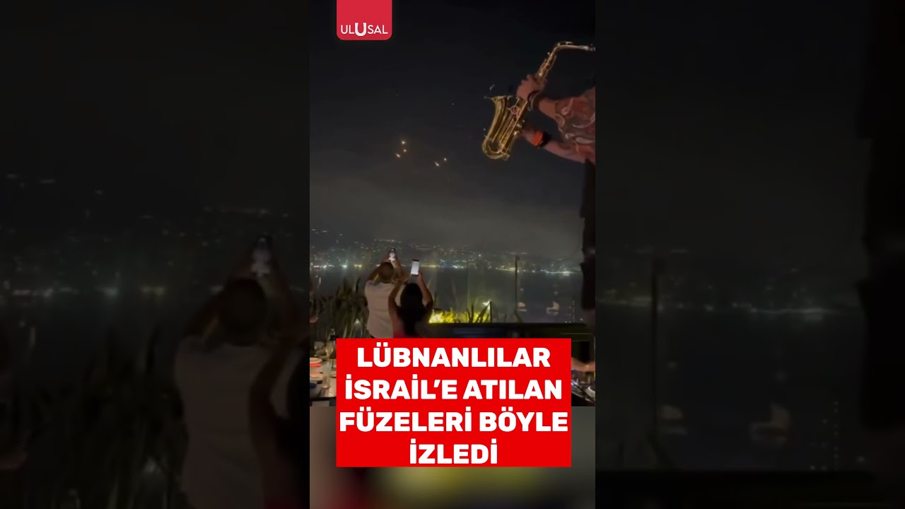 L&uuml;bnanlılar İran'ın İsrail'e ateşlediği f&uuml;zeleri b&ouml;yle izledi #shorts #l&uuml;bnan #israil #iran