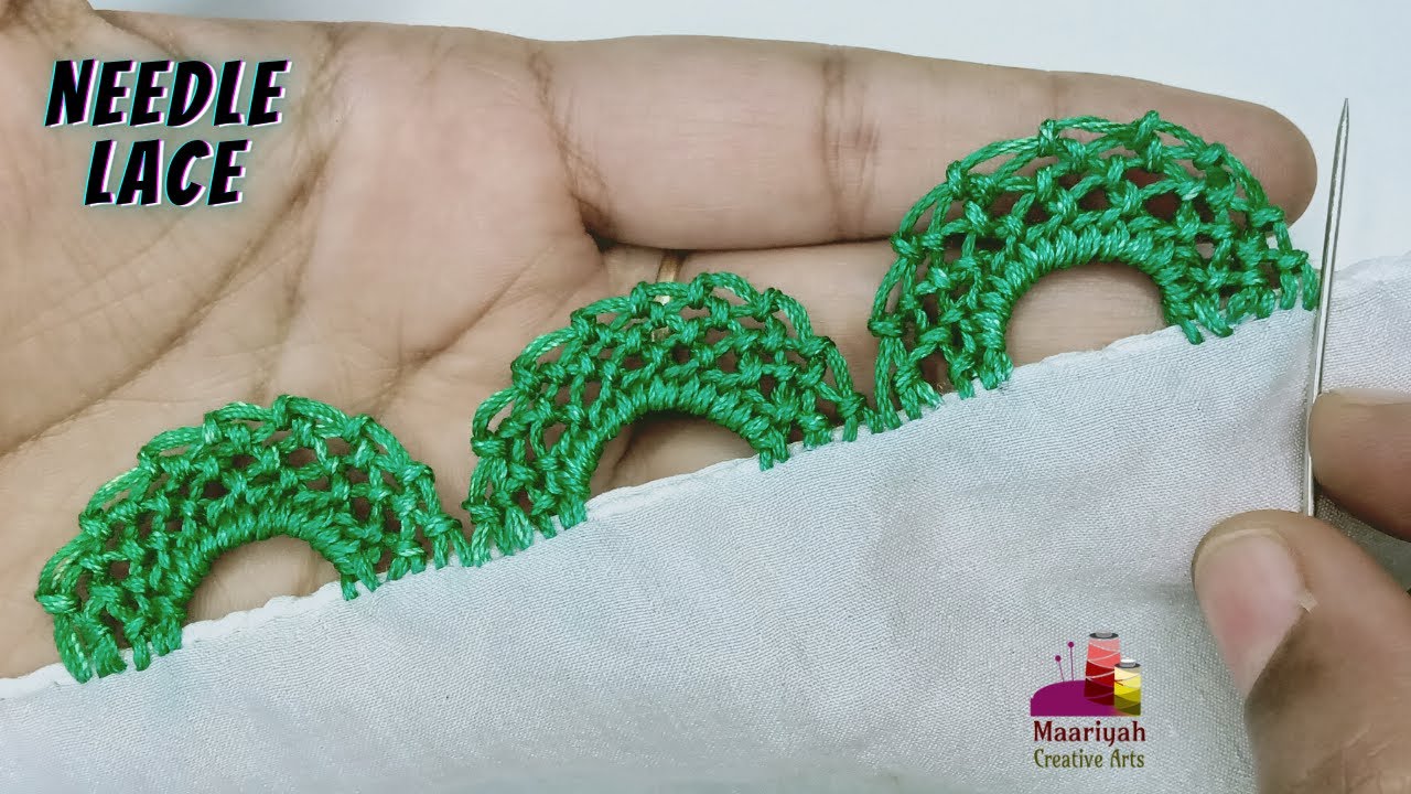 Needle Lace | Only 2-Stitches for Making 4-Rows | Beautiful & Easy | 🧵Sui Dhage se Lace Banaye🧵 -391