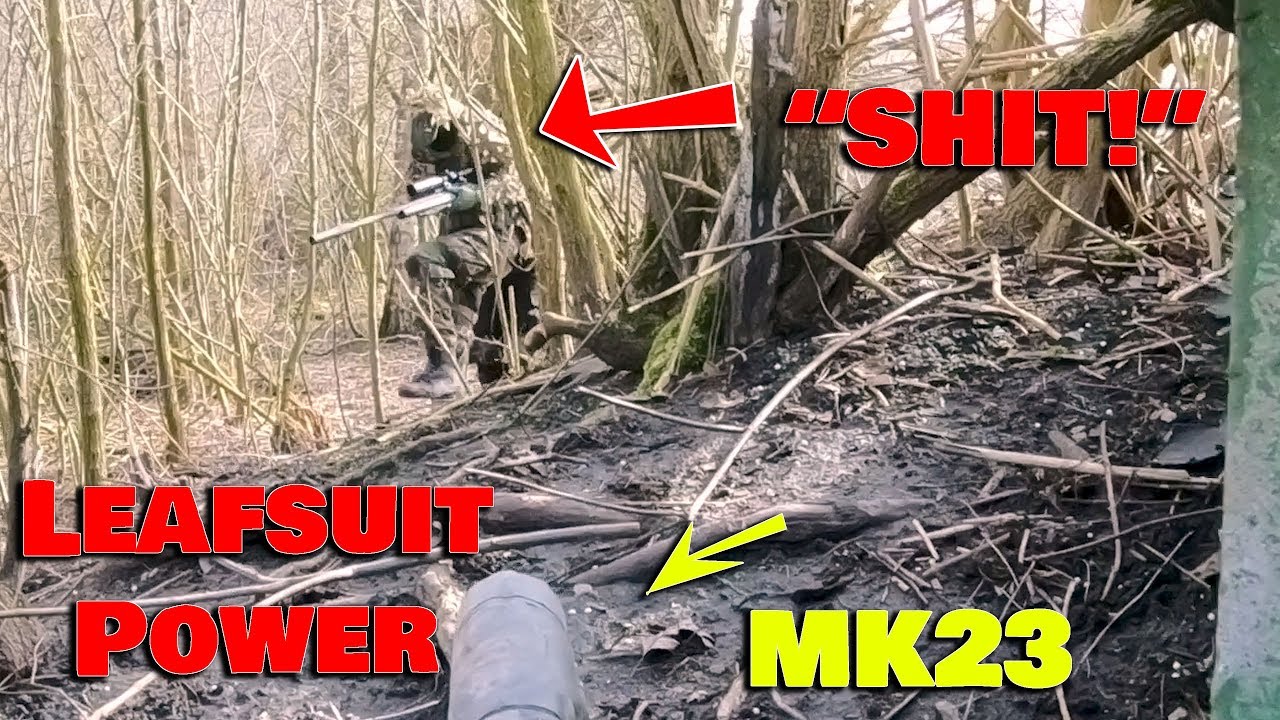 Leafsuit + MK23 = Chaos | Airsoft Sniper takes out enemies from behind