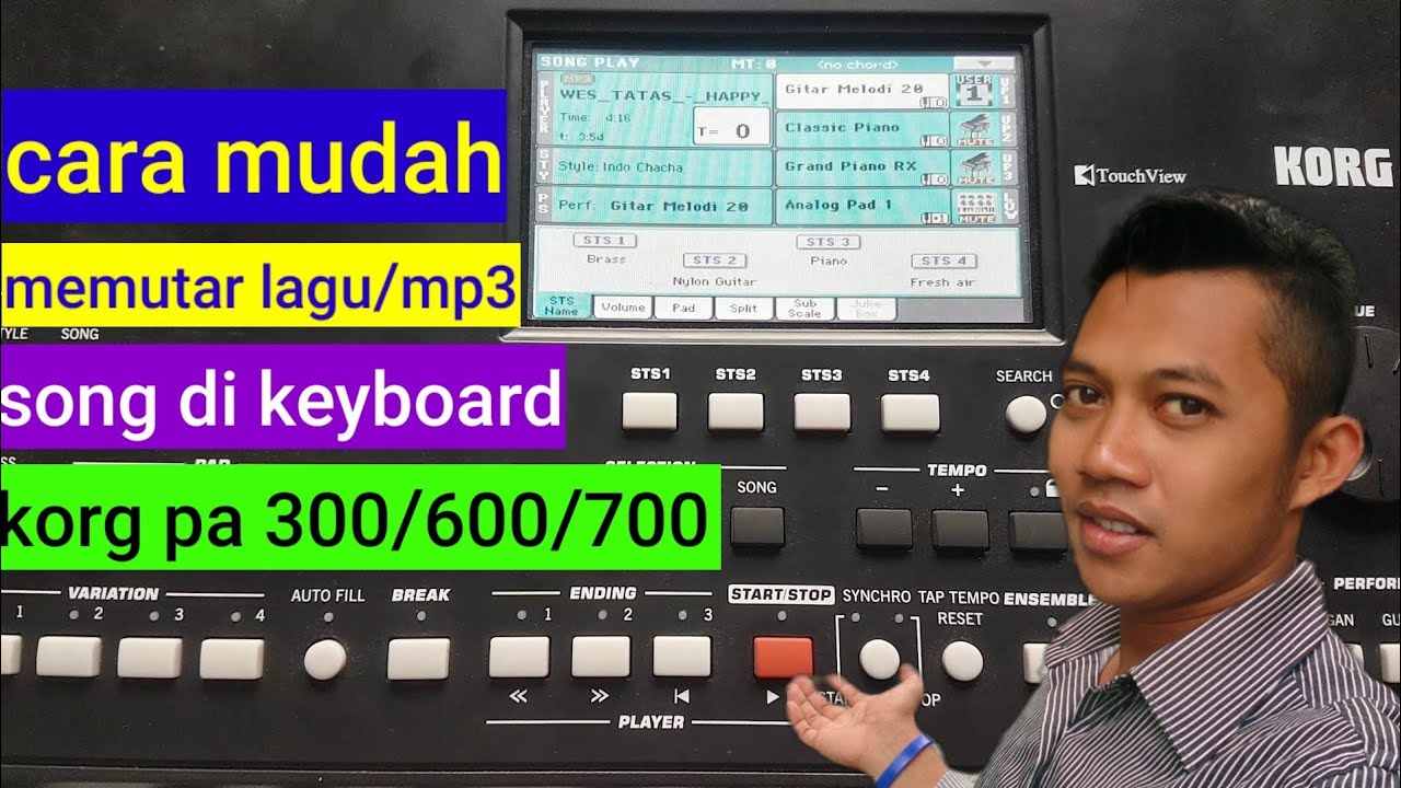 Cara memainkan file lagu song mp3 midi dan wav di keyboard korg pa 300/600/700