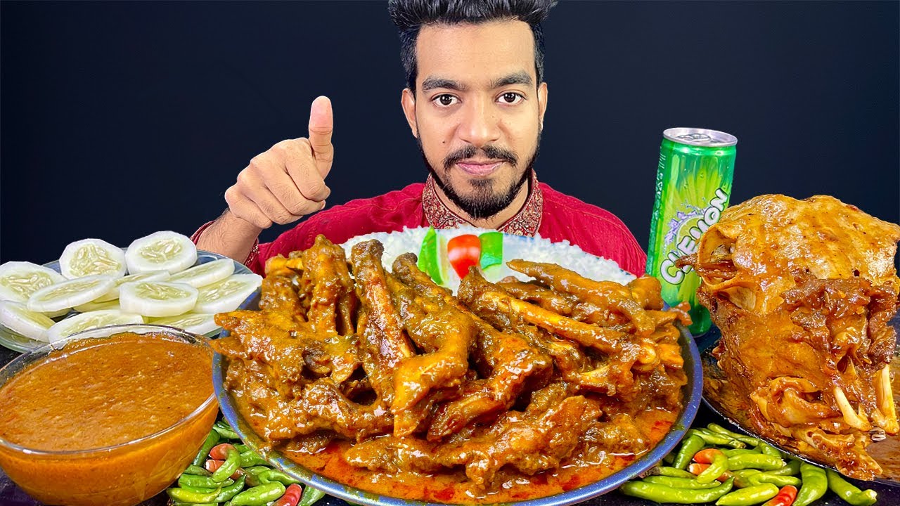 ASMR EATING SPICY FULL GOAT HEAD CURRY & MUTTON PAYA EATING SHOW | ASMR MUKBANG EATING MUTTON CURRY