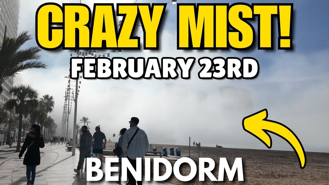 Benidorm Levante Beach DISAPPEARS in Mist! 🌫️😳 Have You Seen This Before?!