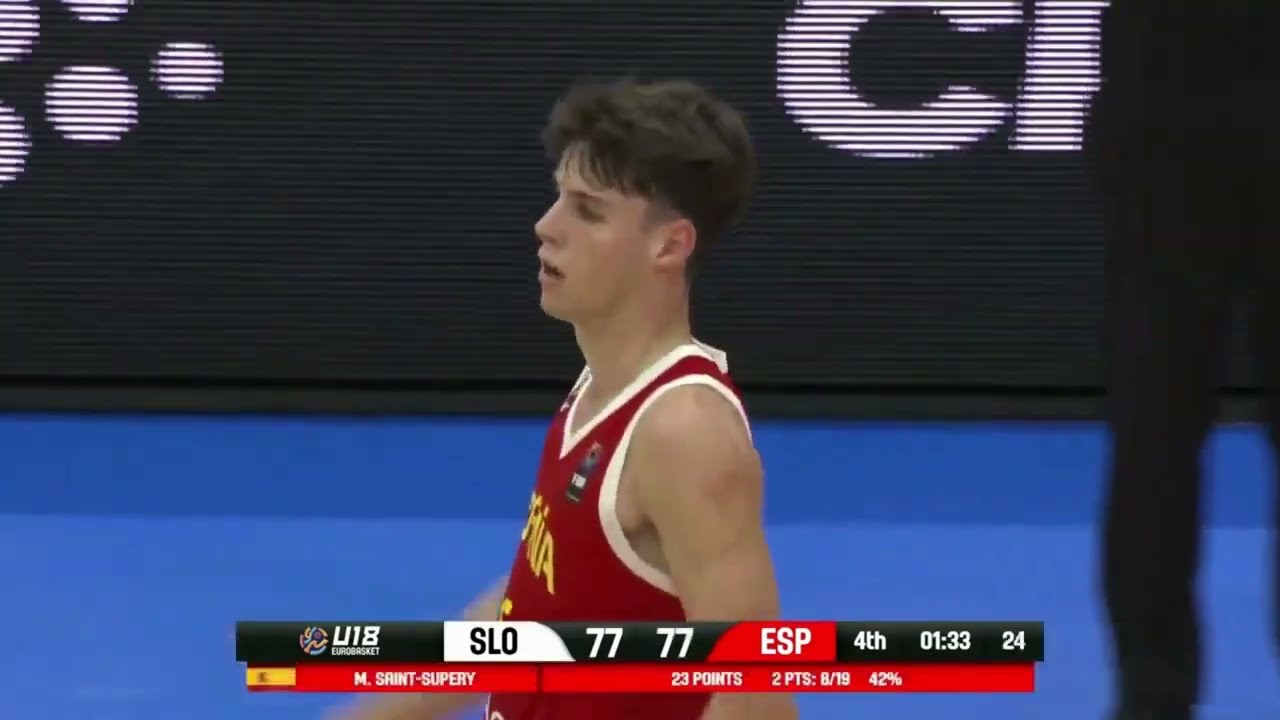 MARIO SAINT-SUPERY(BORN:2006)U18 EUROBASKET HIGHLIGHTS.TEAM:BAXI MANRESA.