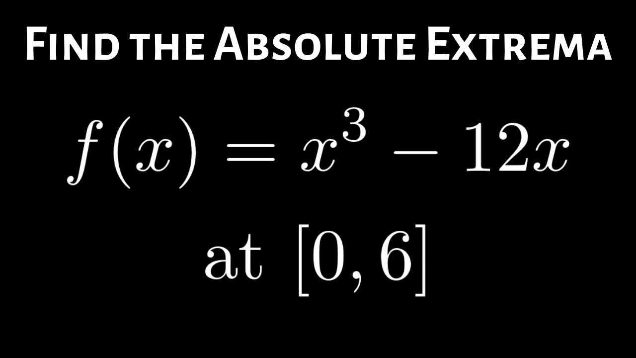 Finding the Absolute Extrema on a Closed Interval Example with f(x) = x^3 - 12x