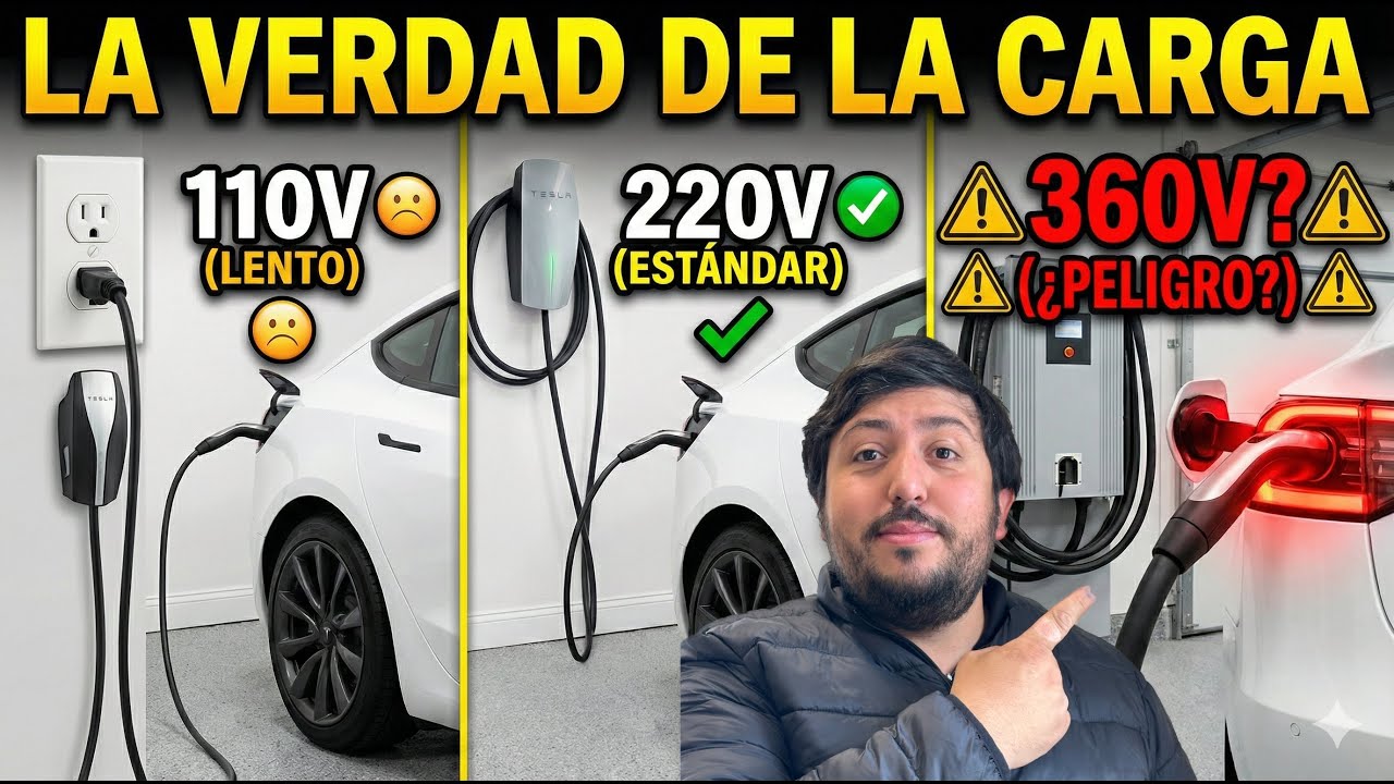 La verdad sobre la carga de tu Tesla: ¿110V, 220V o 360V?