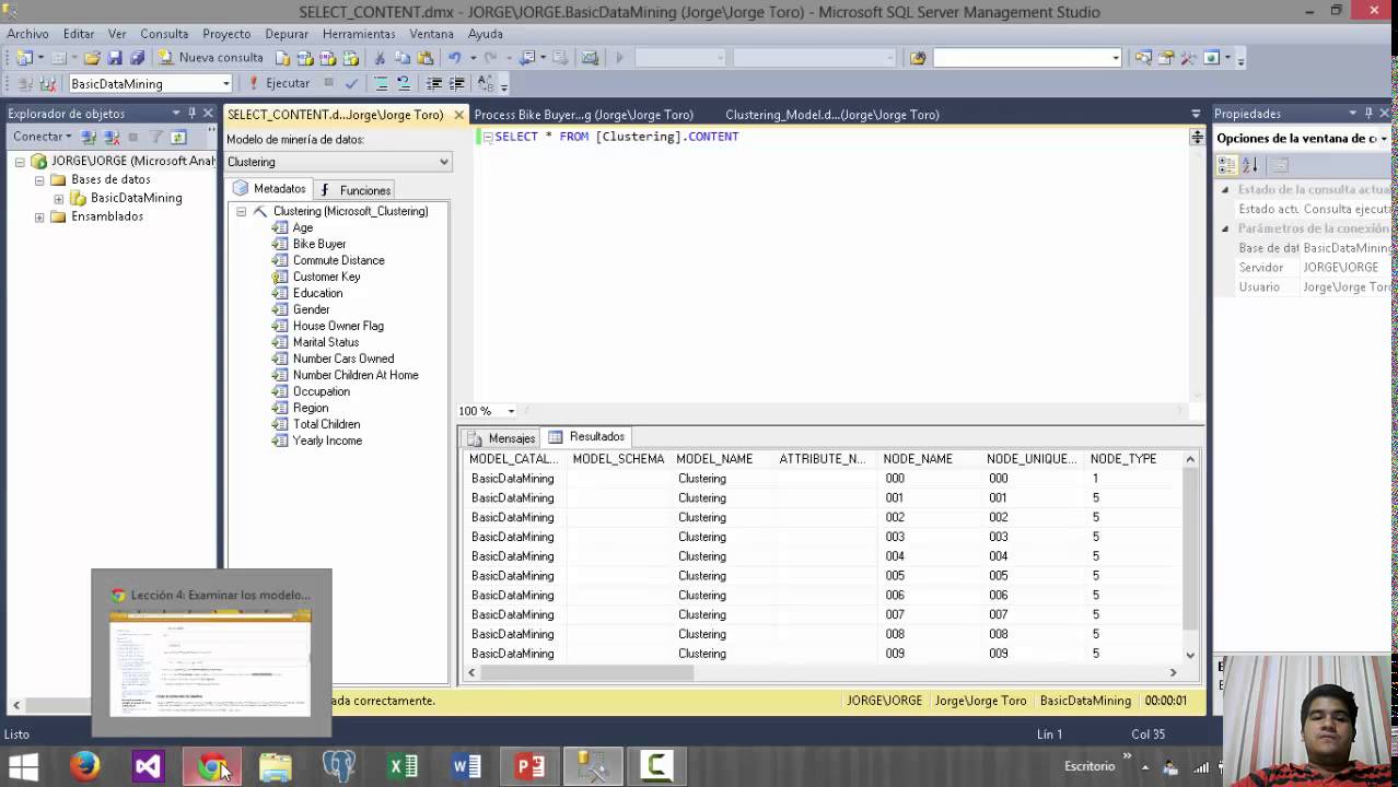 Tutorial de Crear y Consultar modelos de mineria de datos con  DMX