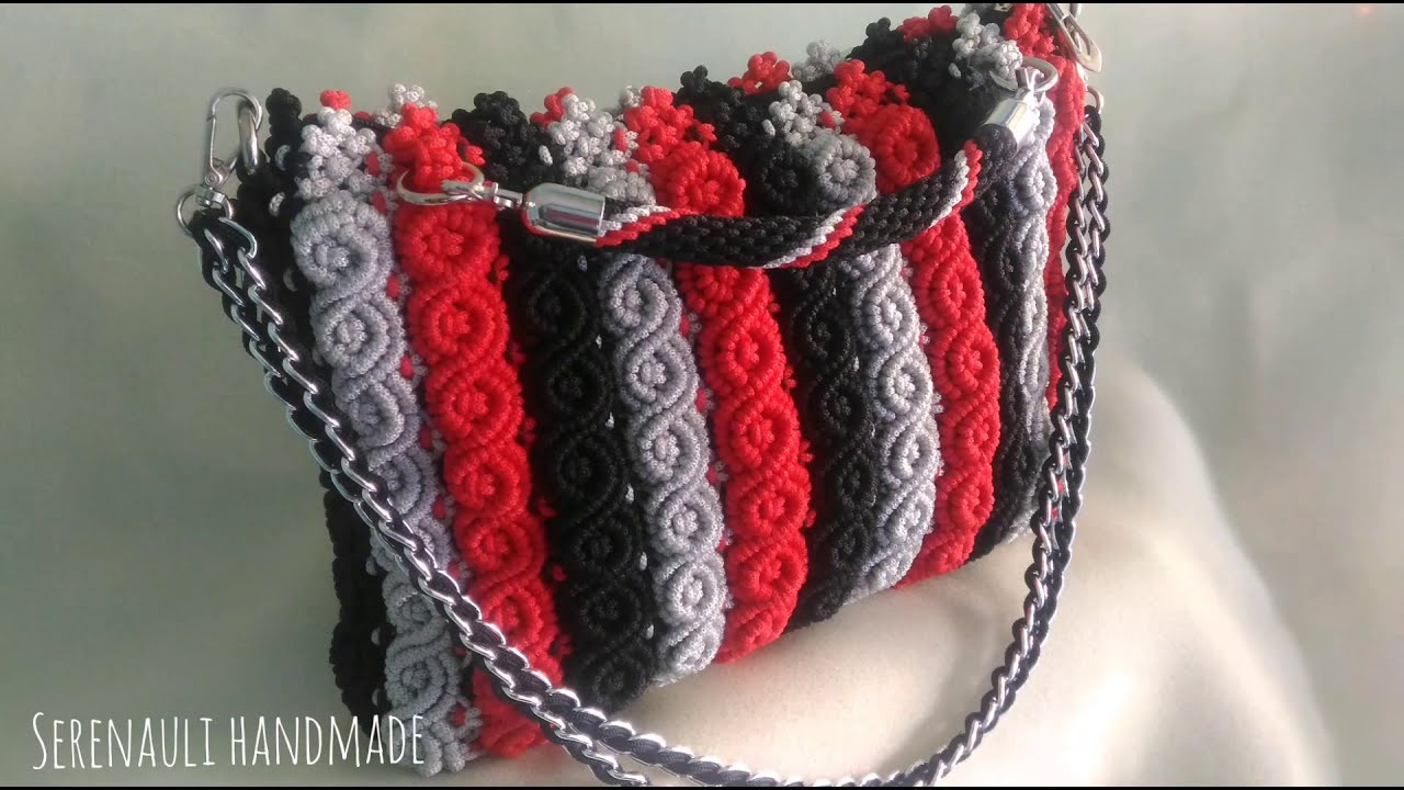 Tas tali kur mawar kombinasi 3 warna