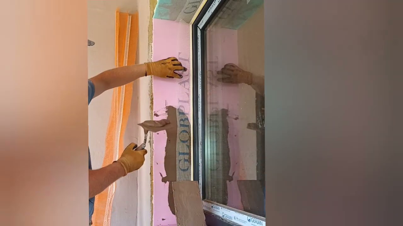 Termoizolația cu vată la exterior, colțare cu plasă#3