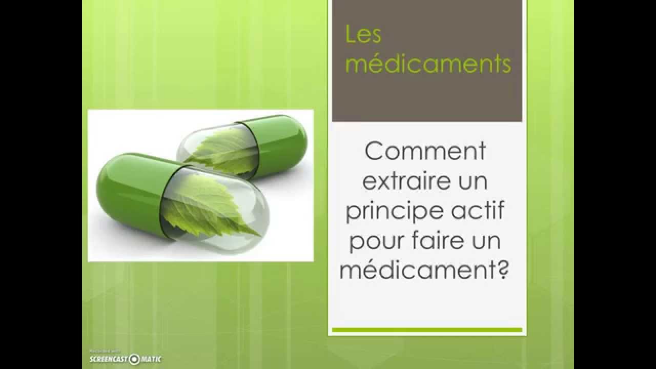 extraire un principe actif pour faire un médicament