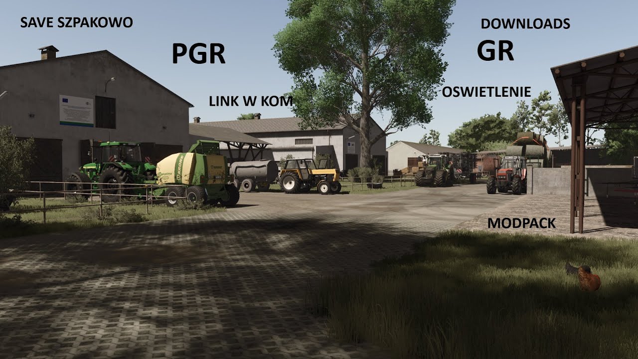 PGR/GR Szpakowo🔨60H😱(DOWNLOAD SAVE + OSWIETLENIE + MODPACK) Państwowe Gospodarstwo Rolne🤩🚜🌾  [FS25]🎥