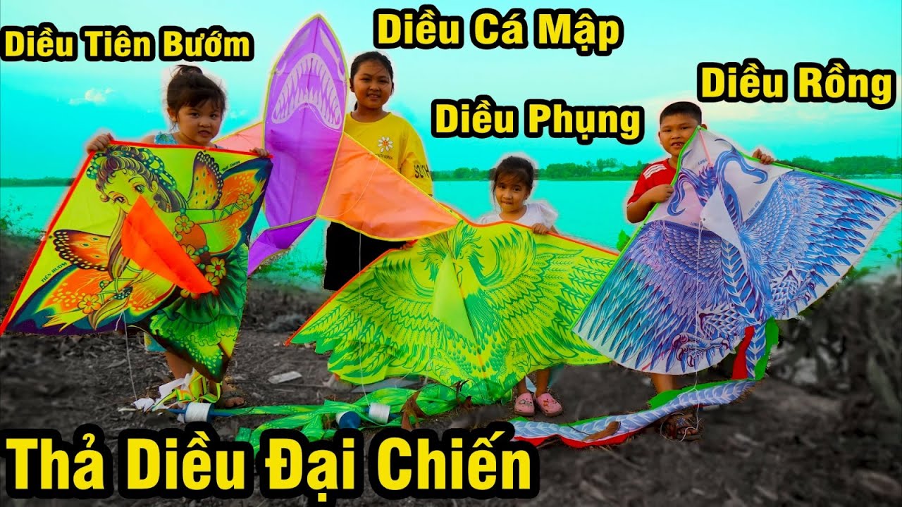 Thả Diều Cá Mập 2021 đại chiến Diều Phượng Hoàng 5 Đuôi / Diều Rồng / Diều Tiên Bướm