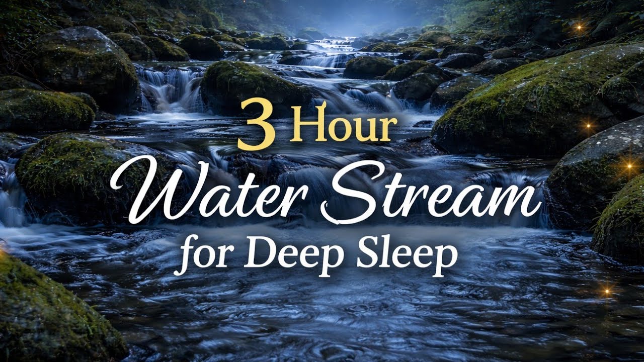 3 Hour Crystal Clear Water Stream 🌊 | Deep Sleep Nature Sounds & Relaxing White Noise