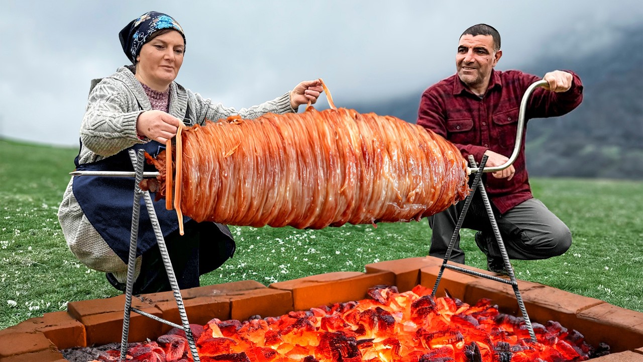 رول كوكوريتش غنم مقرمش! لحم متبل على طريقة القرية