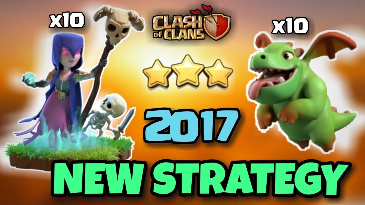 WITCH + BABY DRAGON | WIBA | 2017 New Th9 STRONG 3 STARS War ATTACK Strategy | Clash Of Clans