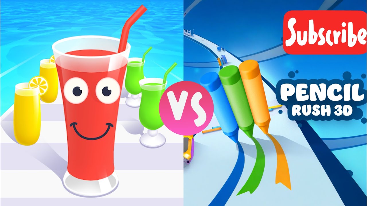 Juice run VS pencil run - All Levels Speed RunGameplay Android iOS 