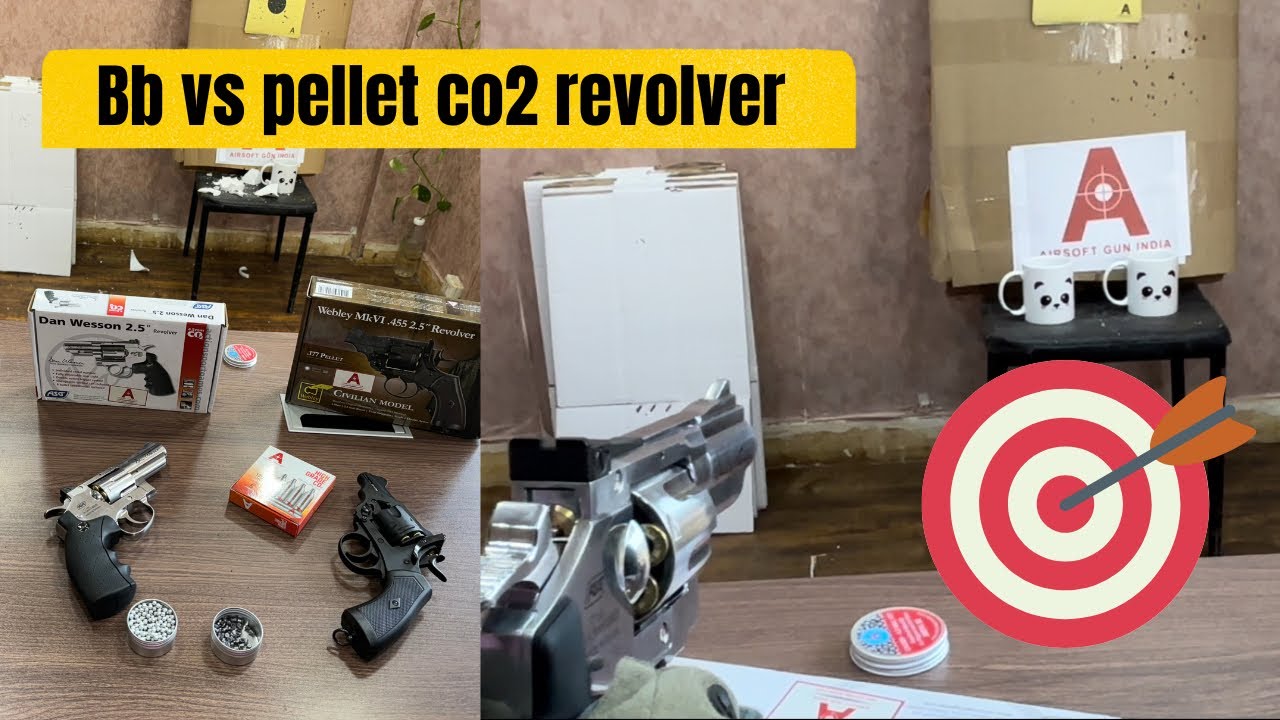 Bb vs Pellet co2 revolver Ft Webley and Dan wesson #airgun #webley #danwesson