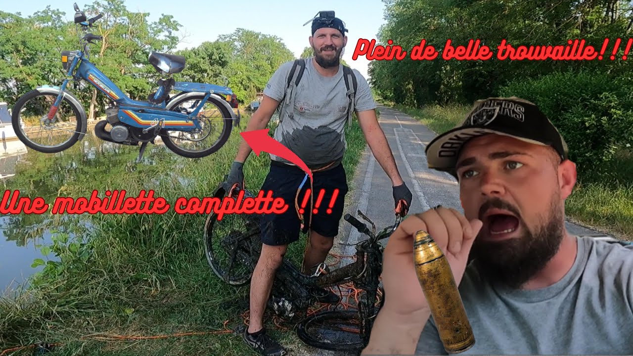 Une MOBYLETTE COMPLETE dans le canal de Chagny😧 !!! Des vestiges de la WW2 ???🧲