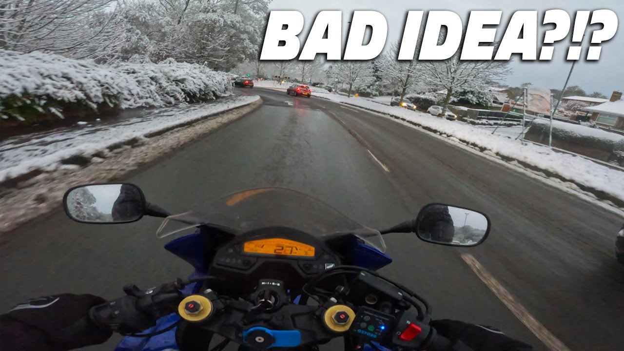Riding A Sports bike In Snow...