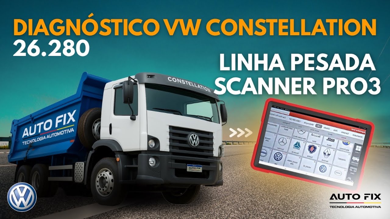 CAMINH&Atilde;O VW CONSTELLATION 26.280 DIAGN&Oacute;STICO COM SCANNER LAUNCH X431 PRO3 HD TRUCK