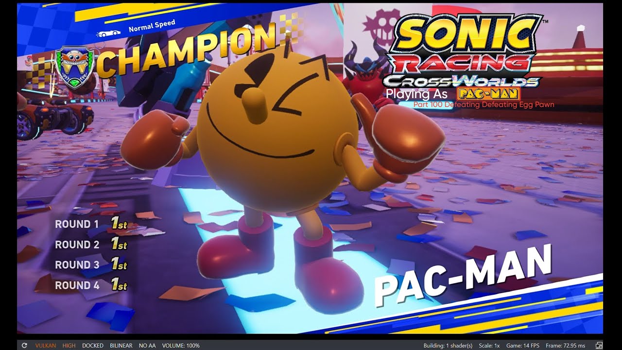 Sonic Racing CrossWorlds Playing As Pac-Man Part 100 Defeating Egg Pawn