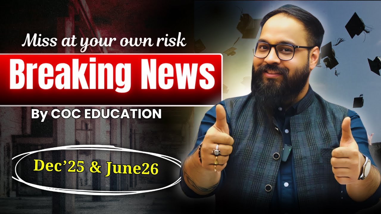 Special Announcement for all CMA Aspirants || CA/CMA Santosh Kumar || COC Education