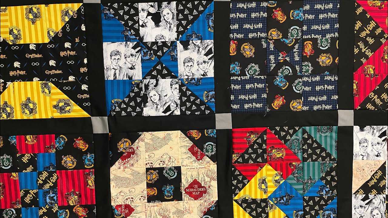 adding sashing to the harry potter quilt top tutorial