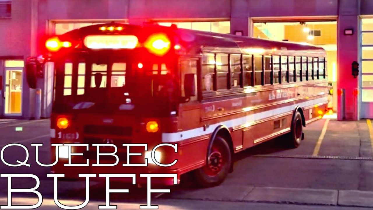 *RARE + AUDIO* Montreal Fire Department (SIM) Victims Bus 1473(1480) responding from station 73.