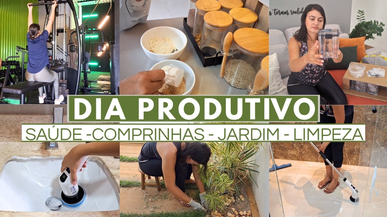 Café da manhã SAUDÁVEL, COMPREI ESCOVA de LIMPEZA elétrica e POTES ORGANIZADORES, lavei BANHERO e +