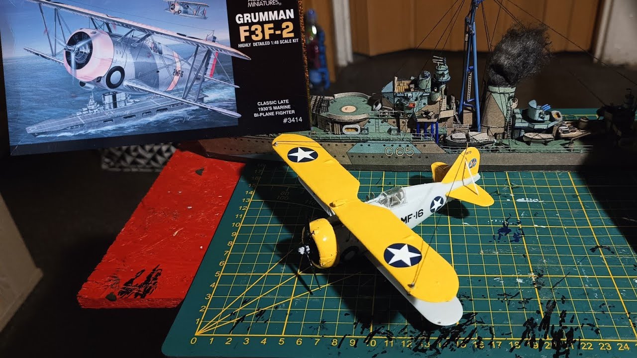 GRUMMAN F3F-2 Myśliwski samolot Pokładowy Model Plastikowy firmy Accurate Miniatures w skali 1:48 