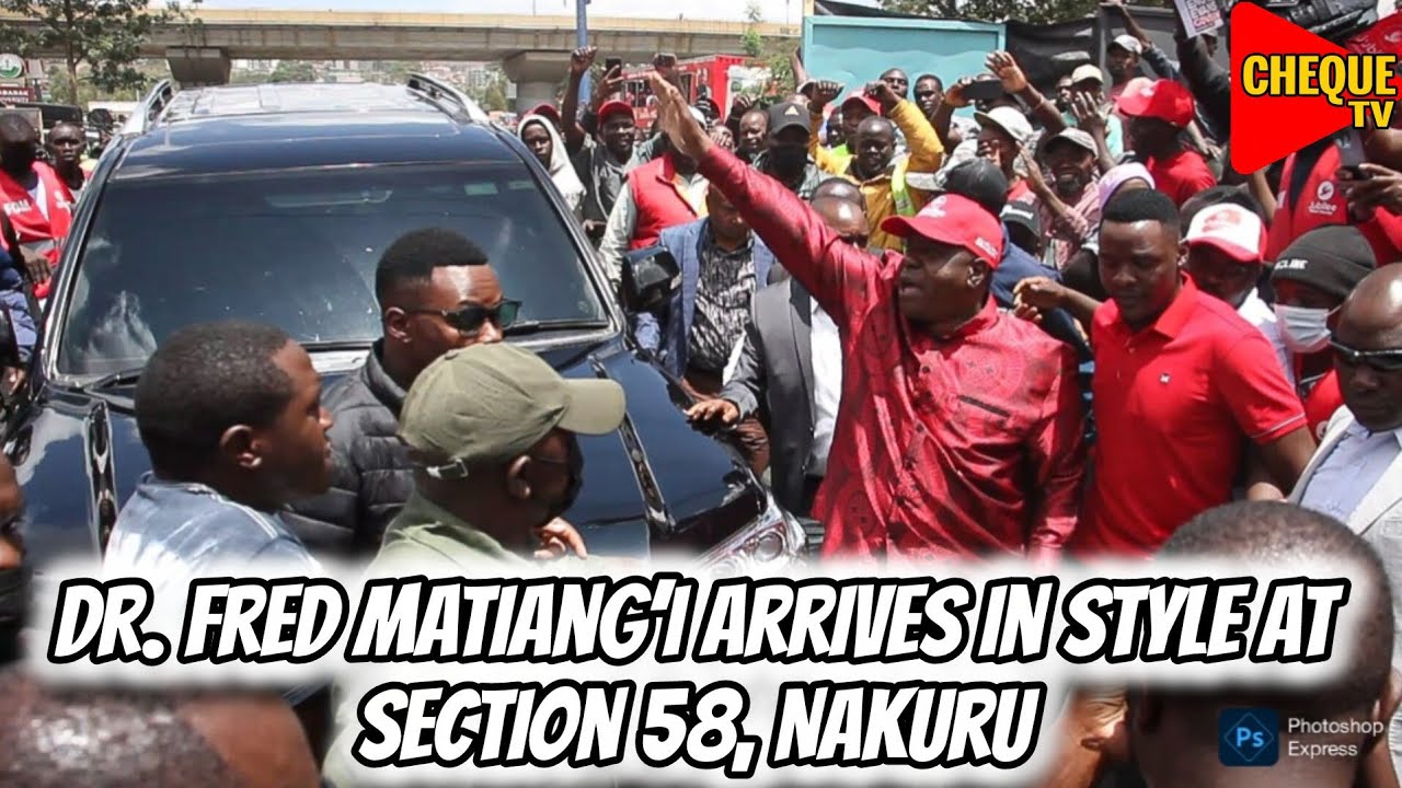 Spectacular arrival of Mr Fix-It Dr Fred Matiang'i at Jubilee's New Office Section 58, Nakuru 
