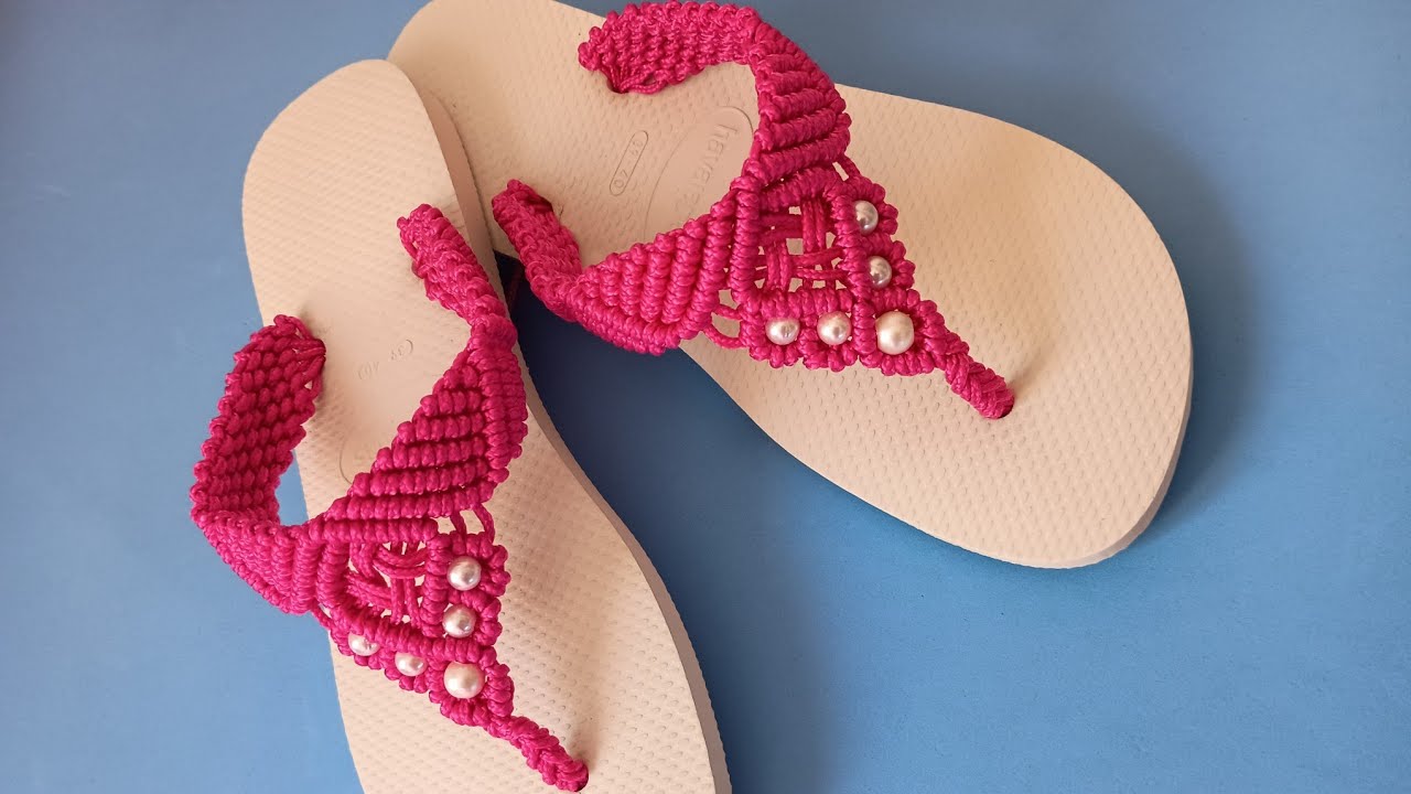 Chinelo Encanto em macramê – Aprenda o passo a passo completo e faça para vender! #tutorialmacramê