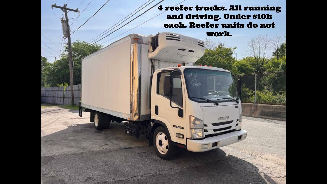 4 Isuzu Diesel Reefer/Refrigeration Box Trucks Under 10k Each