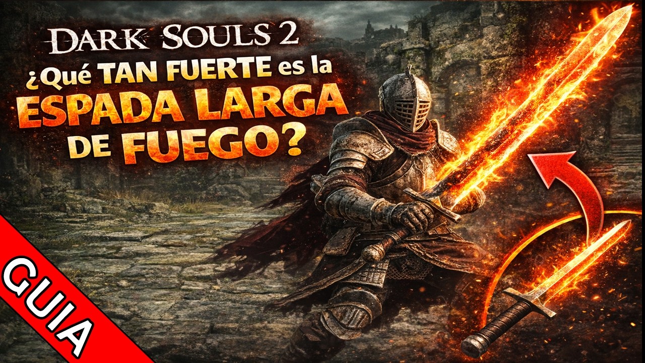 Que Tan FUERTE es la ESPADA LARGA DE FUEGO en Dark Souls 2
