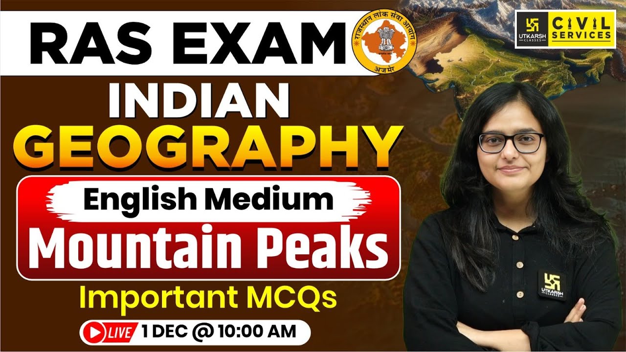 Mountain Peaks | Indian Geography MCQs for RAS | English Medium | Kirti Ma'am