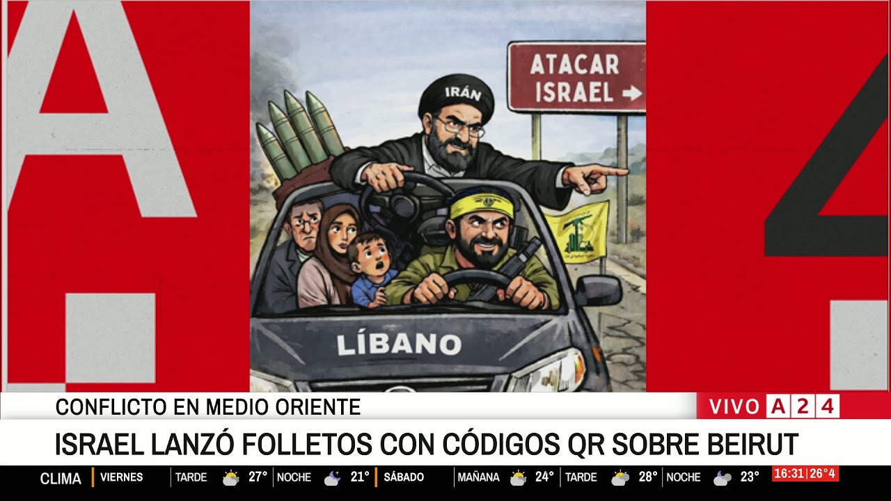 📢 ISRAEL LANZA FOLLETOS CON QR SOBRE BEIRUT PARA INSTAR CONTRA HEZBOLLAH