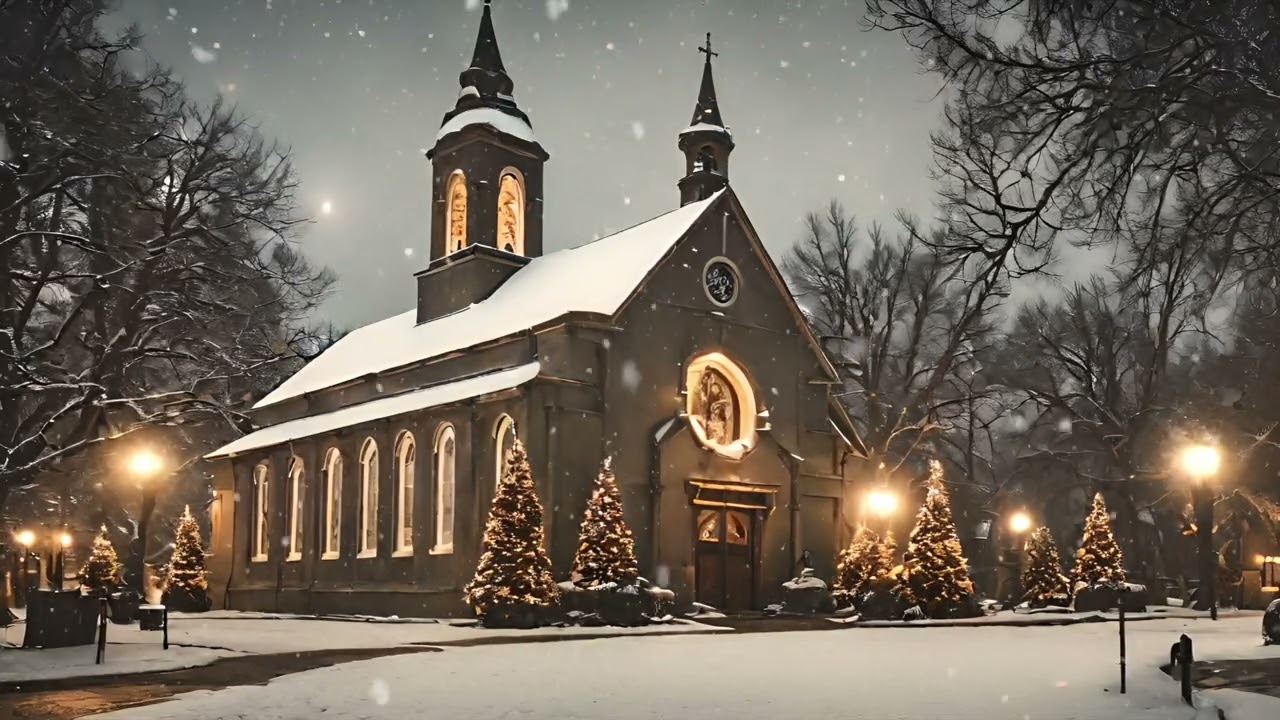 ✨ Christmas Eve Magic: Old Church Ambience with Snowfall and Choir Singing Christmas Hymns | ASMR 🕍🎄