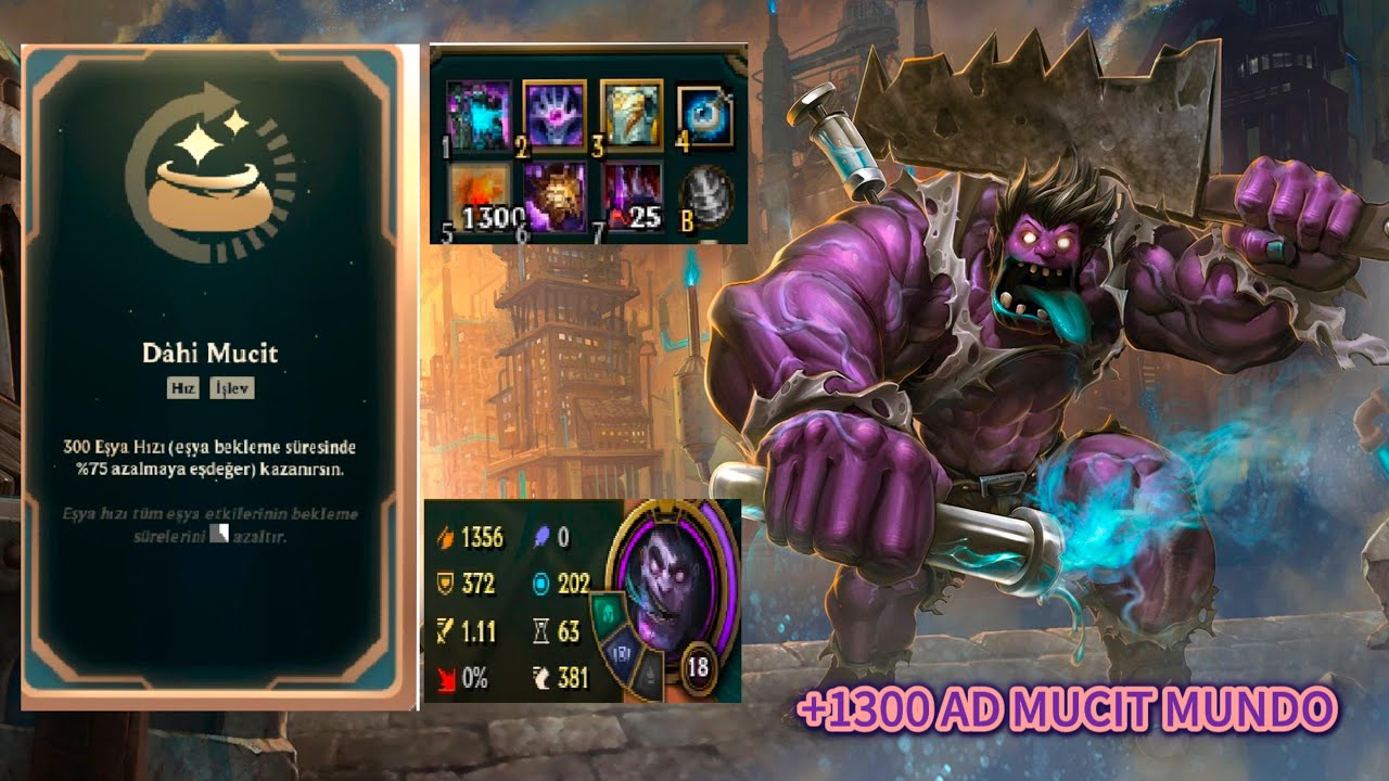 EFSANE COMEBACK DELİ - DAHİ MUCİT - MUNDO YÜRÜMESİ BİLE YETEN MUNDO LEAGUE OF LEGENDS ARENA MODU ⚔️