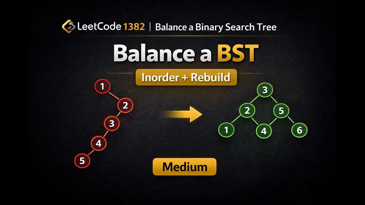 Leetcode 1382  | Balance a Binary Search Tree