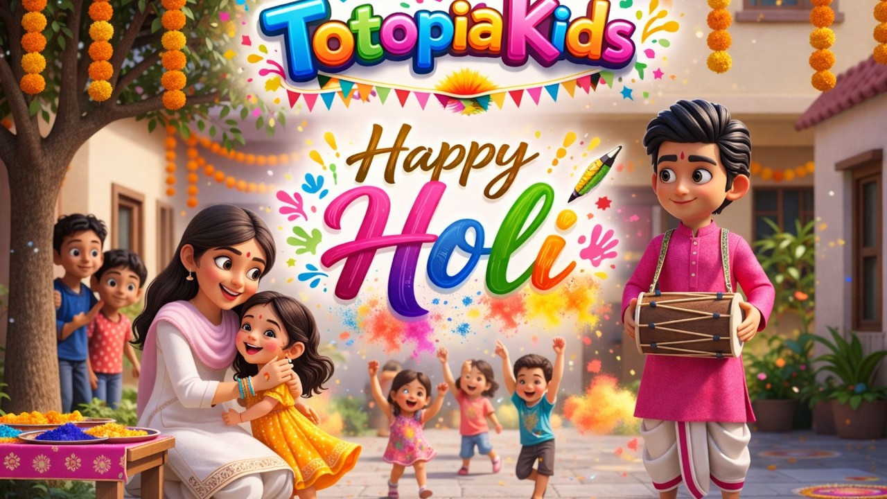 Rango Wali Holi Song for Kids 🌈 | Happy Holi Dance Song | Hindi Festival Song for Children