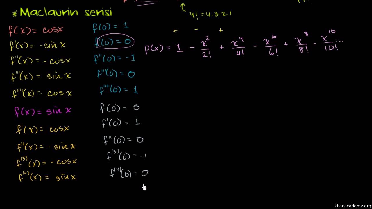 sin(x)'in Maclaurin Serisi (Kalkülüs / Seriler)
